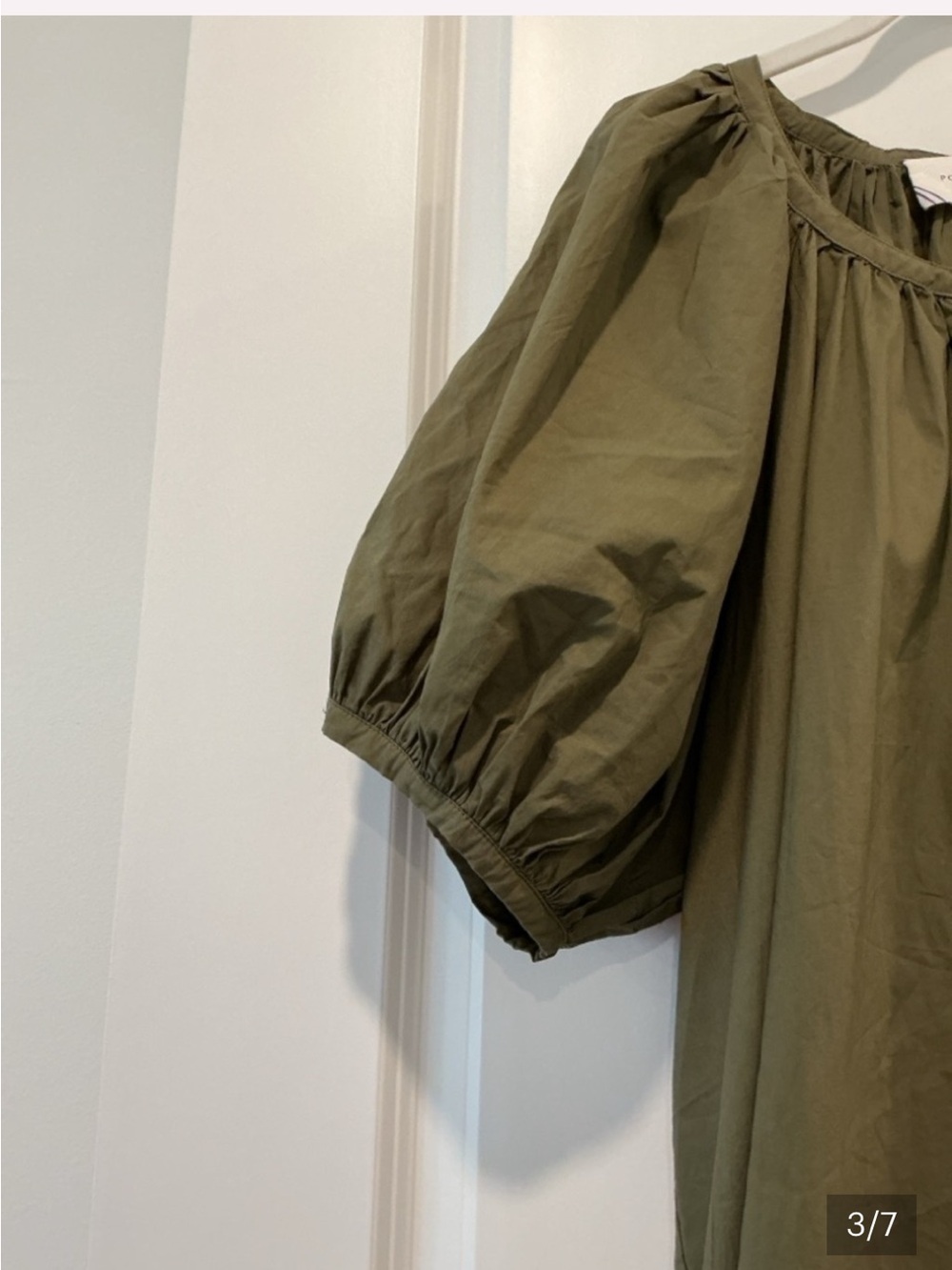 Tuckernuck Olive Green Puff-Sleeve Mini Dress - Picture 3 of 7